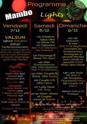 le programme du mambo Ligths